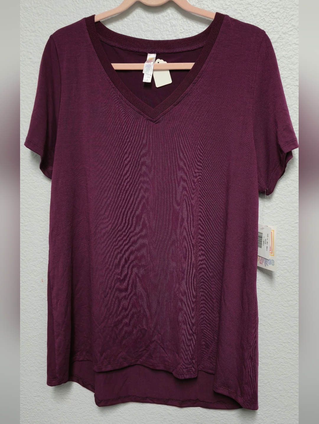Lularoe V-Neck Short Sleeve Top - Plum